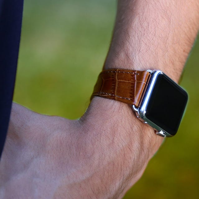 Hochwertiges Armband – Apple Watch 45 mm - Camel - Krokodilartiges